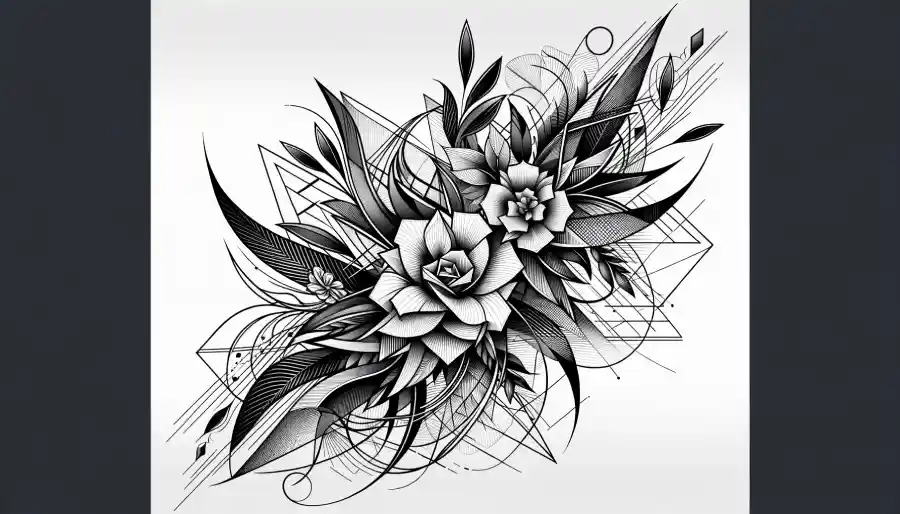 Geometric Floral Tattoo Mens Floral Tattoo Designs