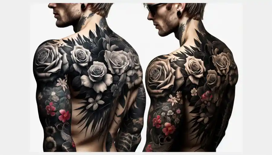 Mens Floral Tattoo Designs