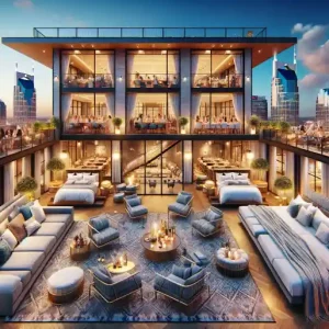 21 bed downtown luxury bachelorette pad/rooftop